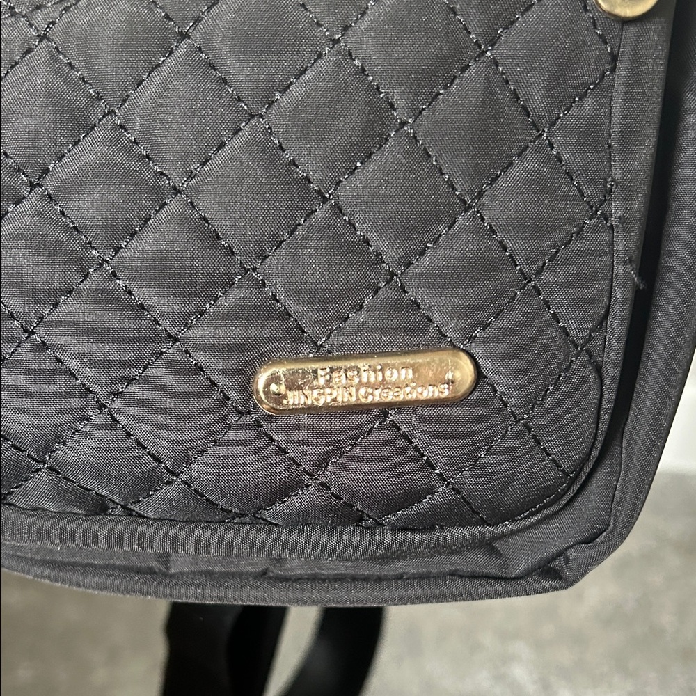 Black Quilted Women's Sling Bag - Picture 2 of 5